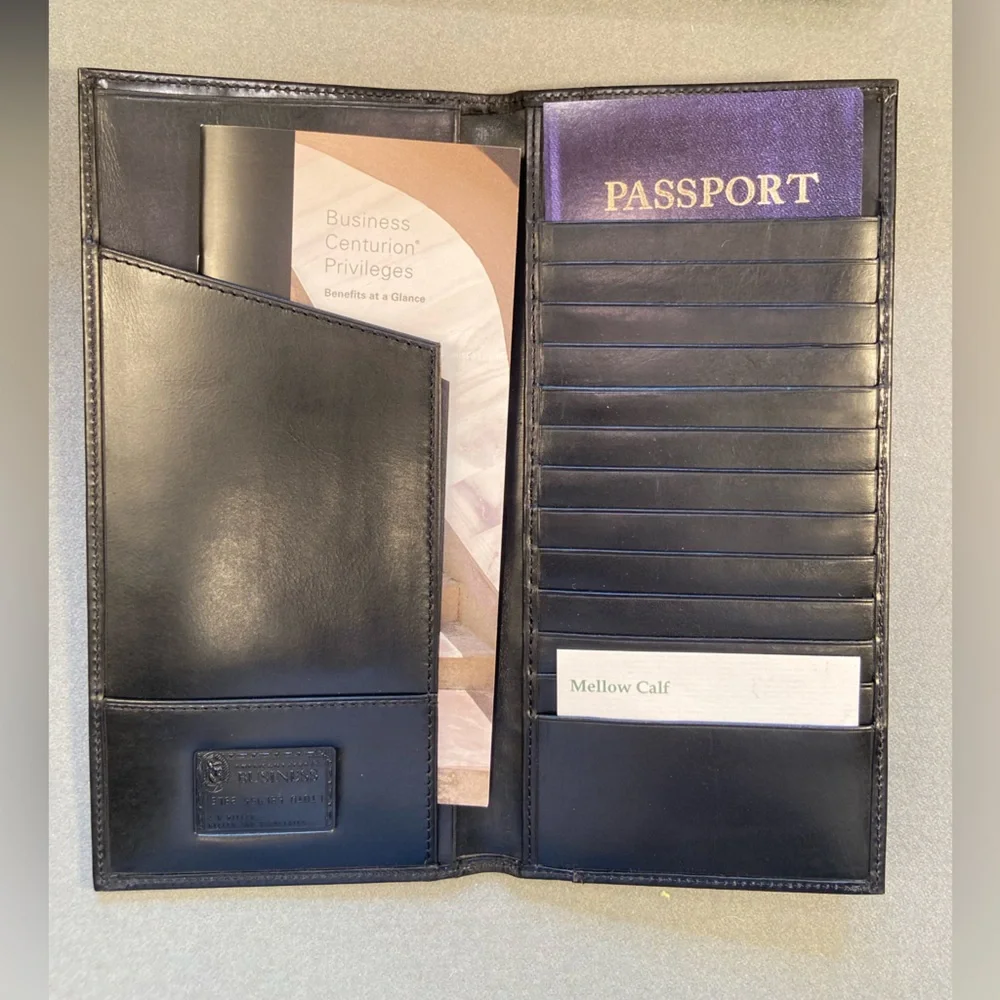 American Express, Wallet, Black Leather Executive travel companion & Organizer